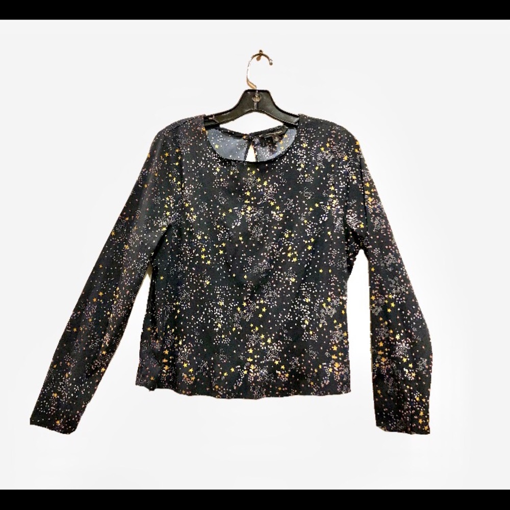 BANANA REPUBLIC ⭐️ Sz. M starry night inspired long sleeve blouse